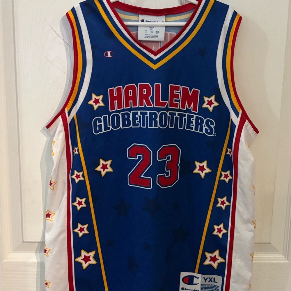 Champion Blue and Red Harlem Globetrotters Jersey
